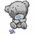 Tiny bear with children's dummy embroidery design